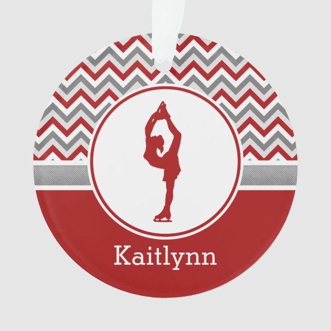 Figura roja ornamento personalizado de Chevron del (Anverso)