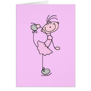 Figura rosada patinador del palillo del chica de