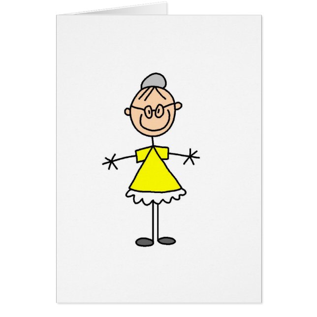 Figura tarjeta del palillo de la abuela (Frente)