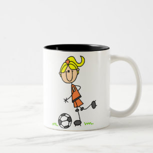 Figura taza del palillo del fútbol