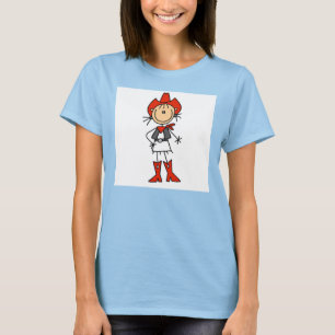 Figura vaquera Red Hat del palillo y camisetas de
