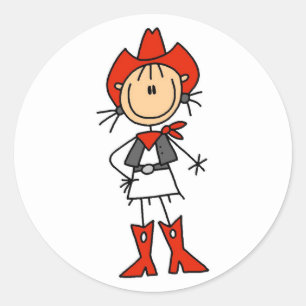 Figura vaquera Red Hat del palillo y pegatinas de