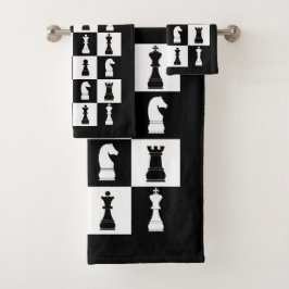 Figuras de ajedrez en blanco y negro