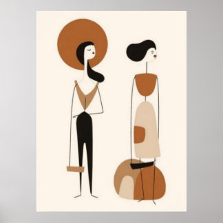 Figuras de moda abstracta Arte de pared | Minimali