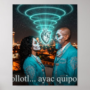 Figuras en la azotea de Miquiztli - Póster