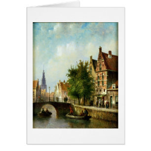 Figuras en un canal, Amsterdam (aceite en el