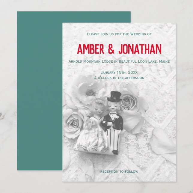 figuras lindas y invitación a bodas de encaje II (Anverso / Reverso)