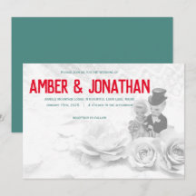 figuras lindas y invitación a la boda de encaje