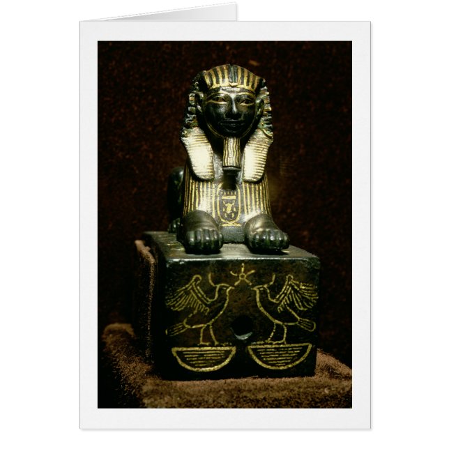 Figurilla de una esfinge de rey Tuthmosis III, (Frente)