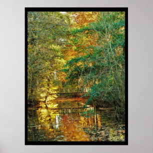 fijar arte foto otoño puente bajo madera río