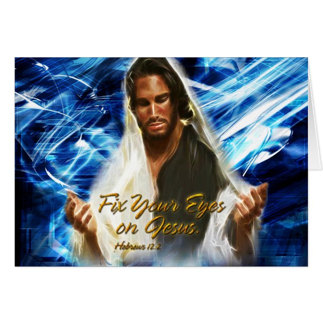 Fijar los ojos en la tarjeta Jesus 2 (Anverso (Horizontal))