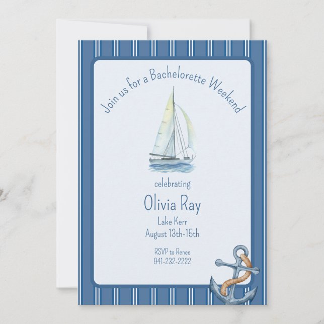 Fijar vela para una invitación de fin de semana de (Anverso)