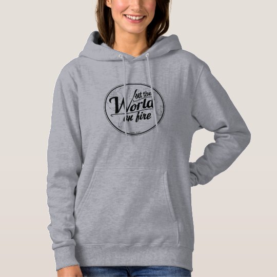 Fije el mundo en la sudadera con capucha de las