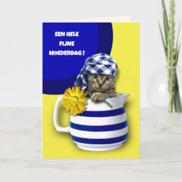 Fijne Moederdag. Tarjeta del día de la madre en ho