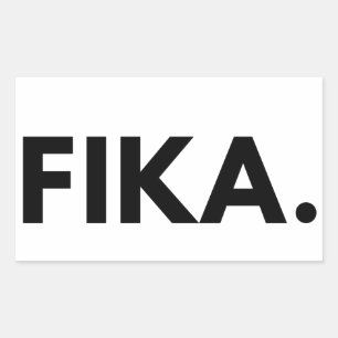 FIKA. Pegatina rectangular negrita