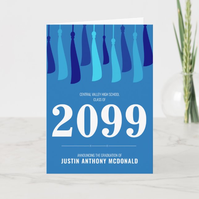 Fila azul de la invitación a graduación fotográfic (Anverso)