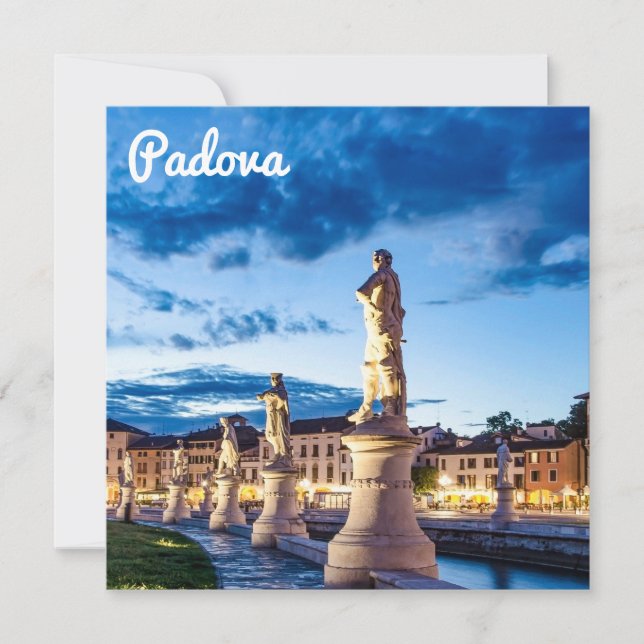 Fila de estatuas iluminadas en Padova (Anverso)