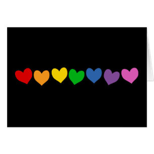 Fila de los corazones arcoiris