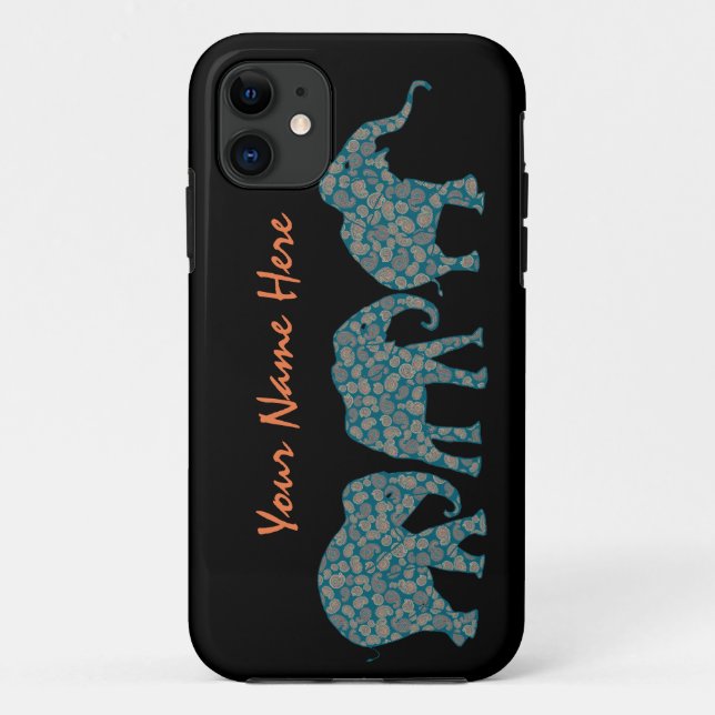 Fila personalizado de Paisley Elephants Funda de i (Reverso)