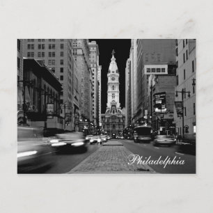 Filadelfia en la tarjeta postal nocturna