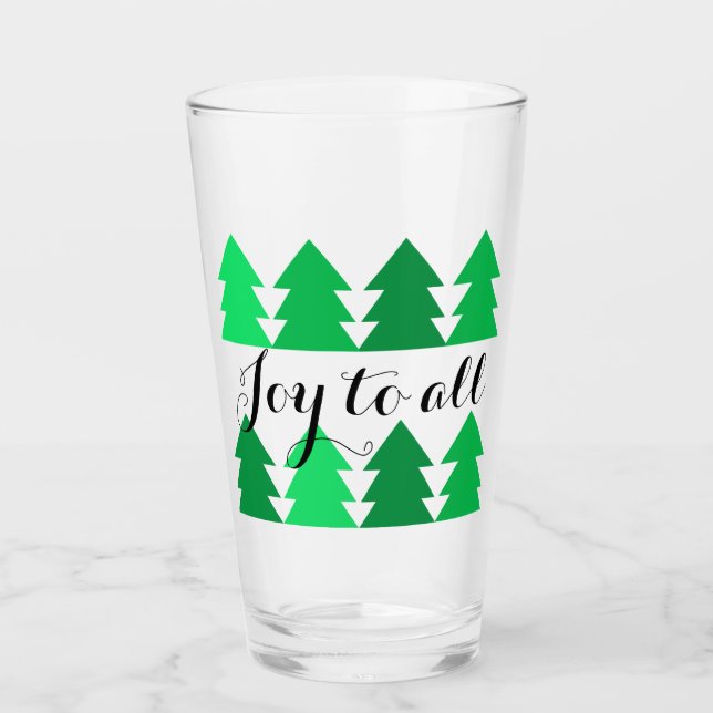 Filas de verdes árboles navideños felices para tod (Anverso)