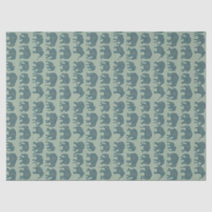 Filas del elefante de Paisley en el papel seda de