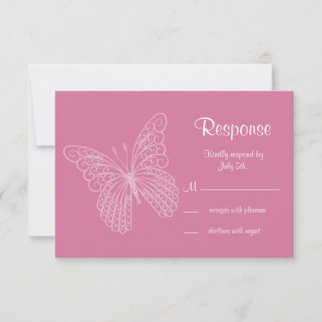 Filigree Butterfly RSVP en rosa (Anverso)