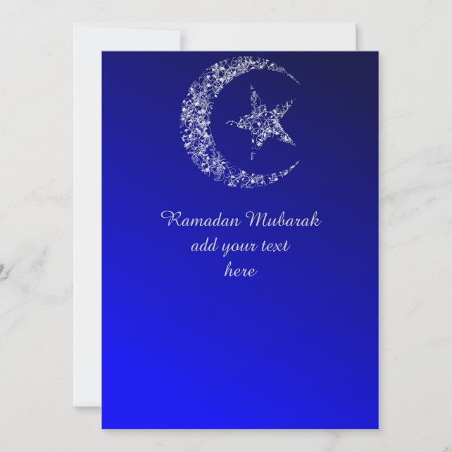 Filigree Crescent Moon and Star Invitación (Anverso)