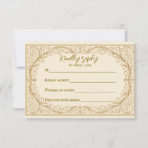 Filigree Fleur Wedding Tarjeta RSVP