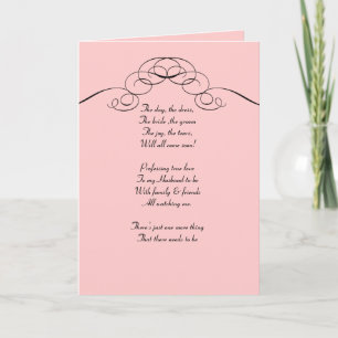 Filigree rosa Sé mi tarjeta de novia