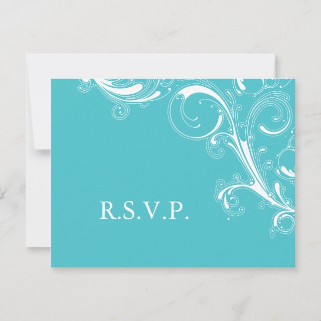 Filigree Swirl Blue Curacao RSVP (Anverso)