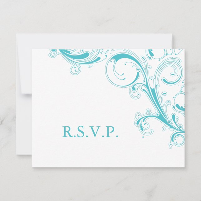 Filigree Swirl Blue Curacao RSVP (Anverso)