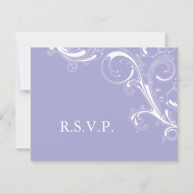 Filigree Swirl Lavender RSVP (Anverso)
