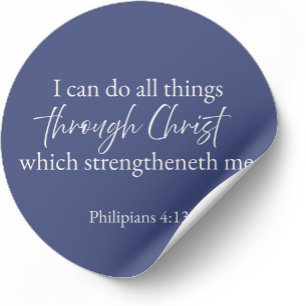Filipenses 4:13 Calcomanía Cristiana   Minimalista