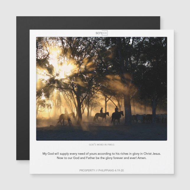 Filipenses 4:20 tarjeta imantada PROSPERIDAD SCRIP (Anverso/Reverso)