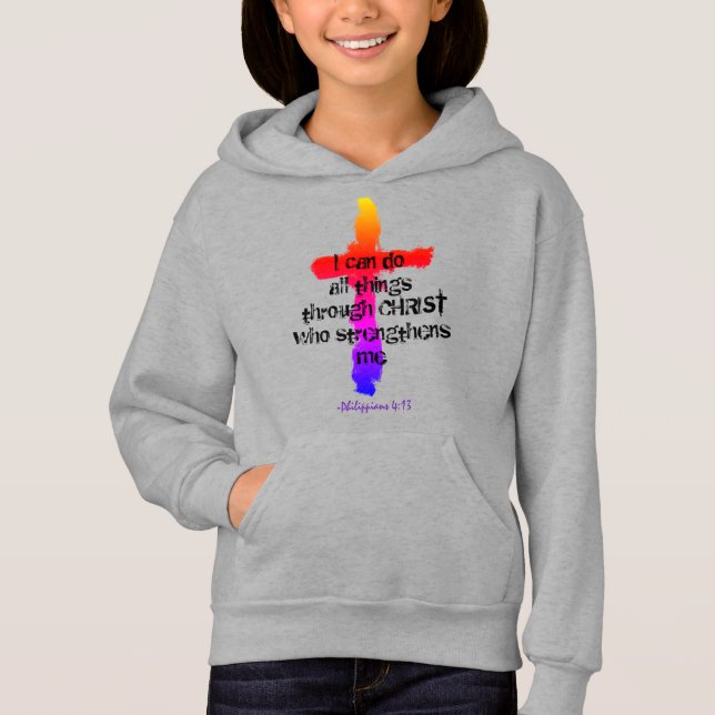 Filipinas 4:13 Chica Hoodie (Anverso)
