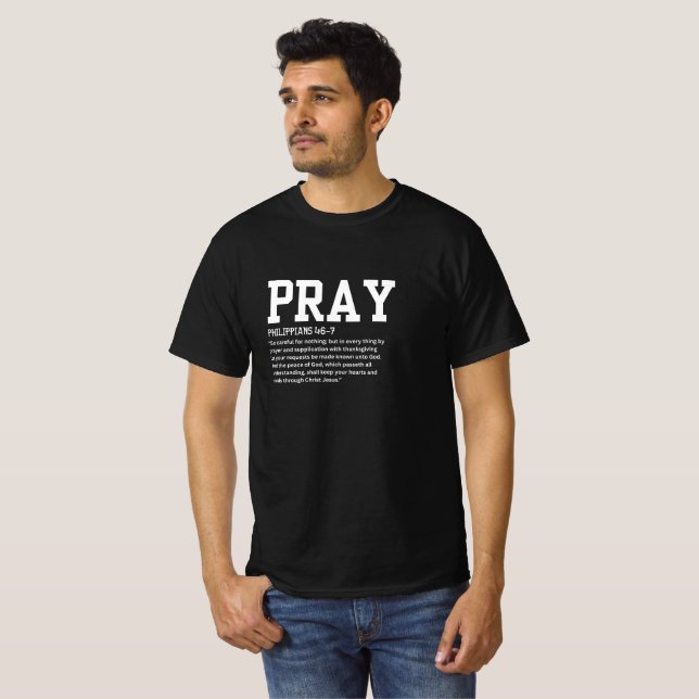 Filipinas 4:6-7 Camiseta para hombres (Anverso completo)