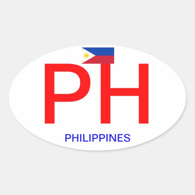 Filipinas - Pegatina de Oval al estilo euro (Anverso)