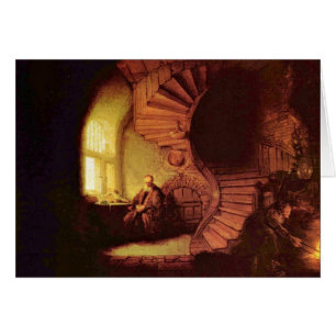 Filósofo en la meditación. Por Rembrandt Van Rij