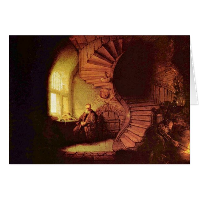 Filósofo en la meditación. Por Rembrandt Van Rijn (Anverso (Horizontal))