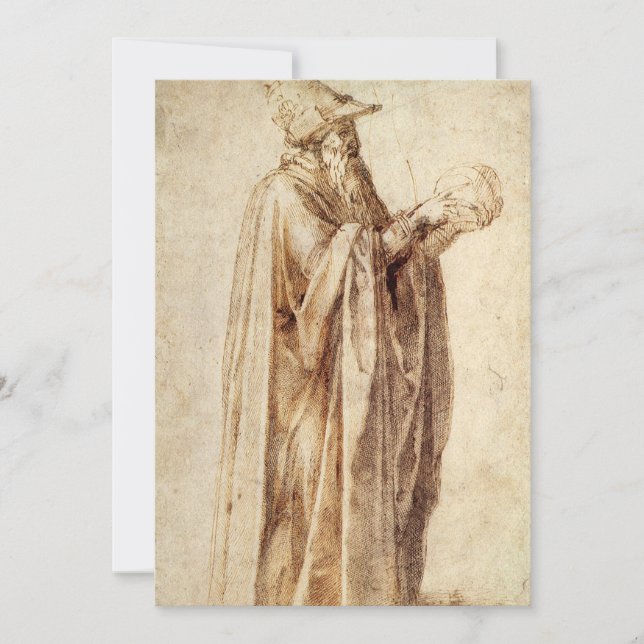 Filósofo griego con cráneo humano de Michelangelo (Anverso)