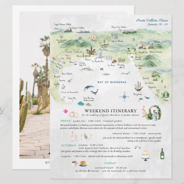 Fin de semana boda en Puerto Vallarta | Itinerario (Anverso / Reverso)