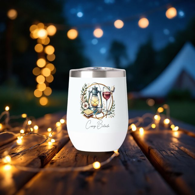 Fin de semana de Bachelorette en el campamento per (Custom Camp Bride Bachelorette Weekend Thermal Wine Tumbler)