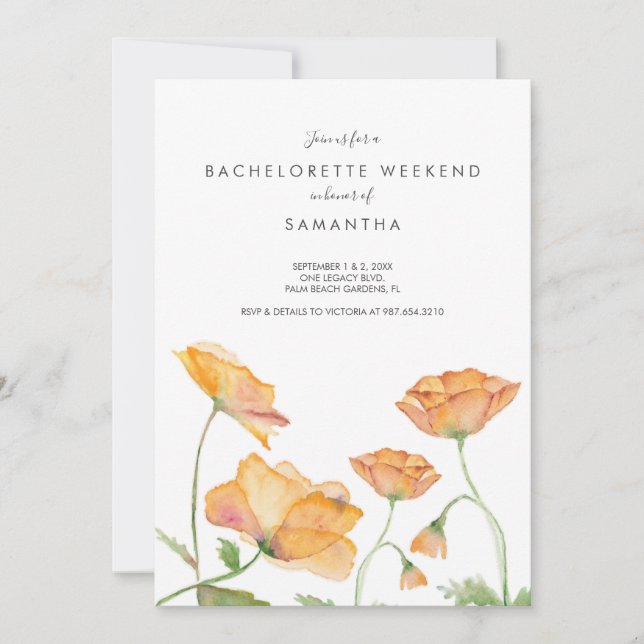 Fin de semana en la invitación a la Bachelorette W (Anverso)