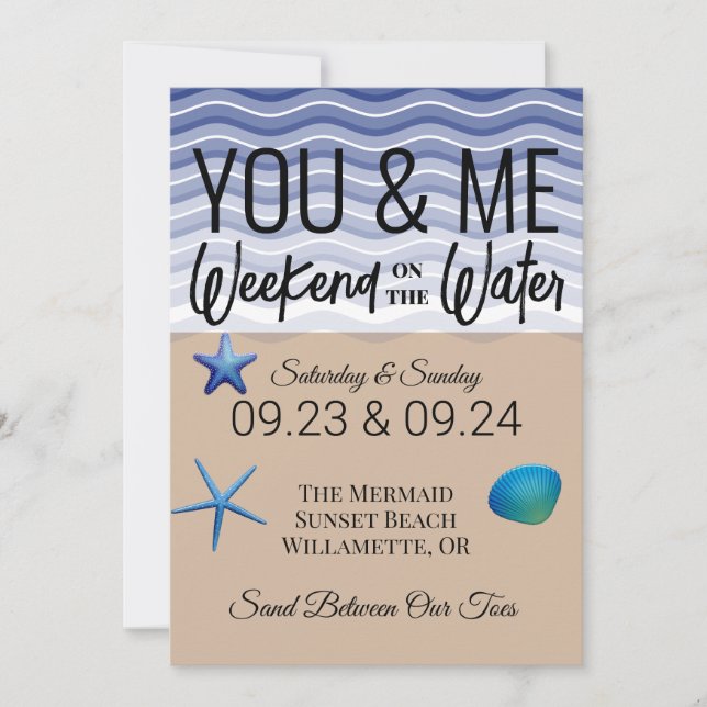 Fin de semana tú y yo sobre la invitación al agua (Anverso)