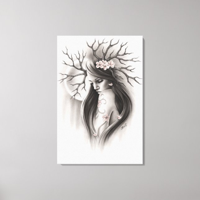 Fin del primer lienzo de flor de cerezo de primave (Anverso)