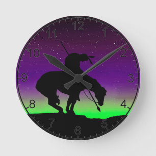 Fin del reloj de pared de la silueta del sendero