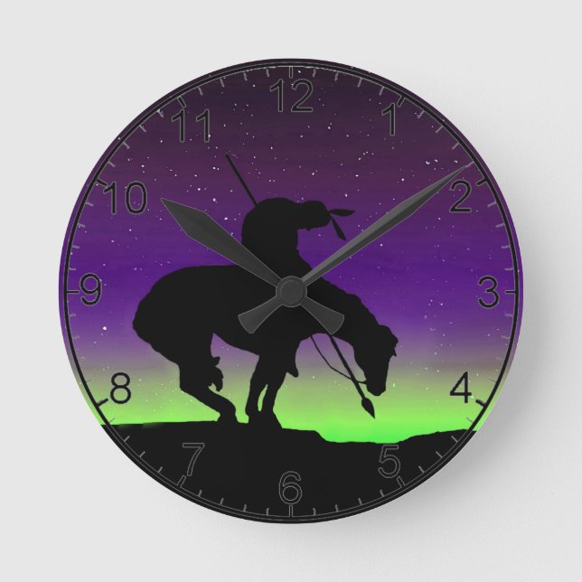 Fin del reloj de pared de la silueta del sendero (Anverso)