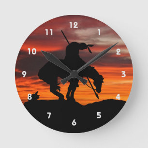 Fin del Reloj de pared de silueta de arrastre