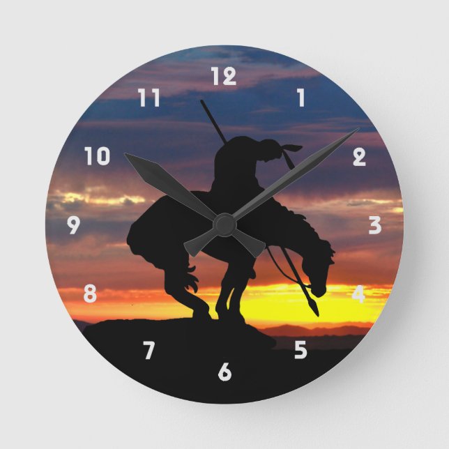 Fin del reloj de pared de silueta de rastro (Anverso)